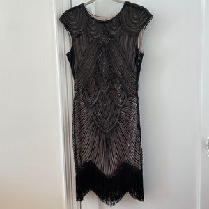 Black beaded Flapper Dress